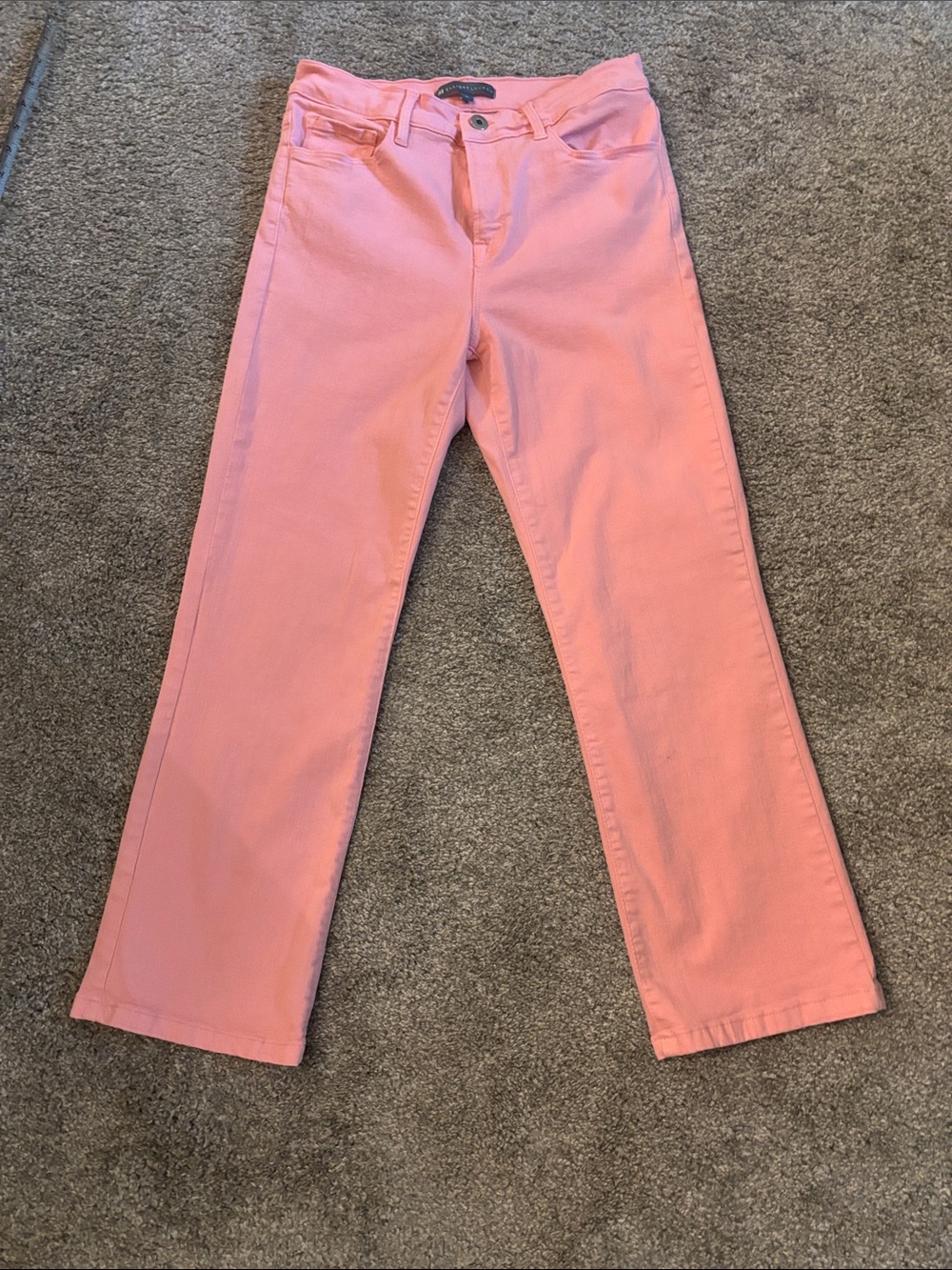 Elliott Lauren cropped Coral Pink Straight-Leg Jeans